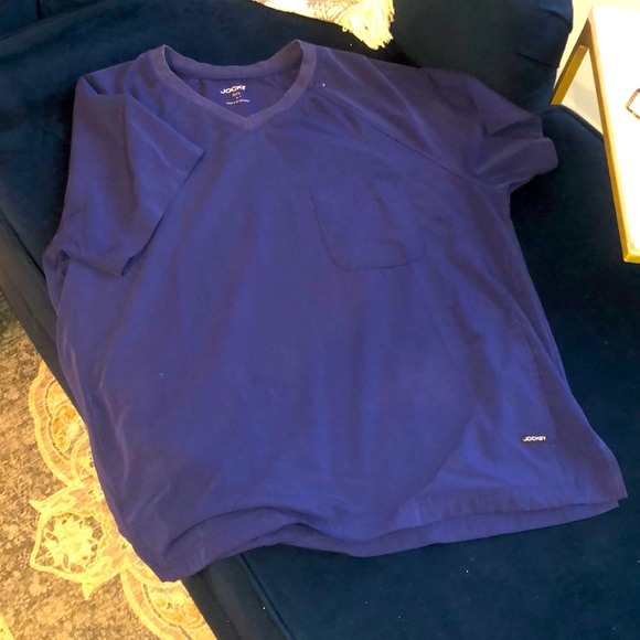 Jockey Other - Scrub top, jockeys, large, navy blue.